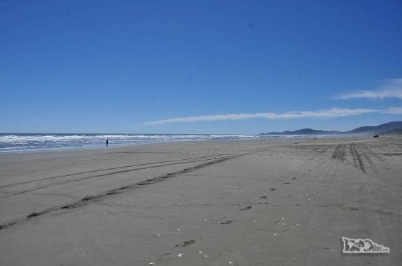 A enorme praia na costa oeste de Chiloé, de face para o Oceano Pacífico, no Parque Nacional da ilha